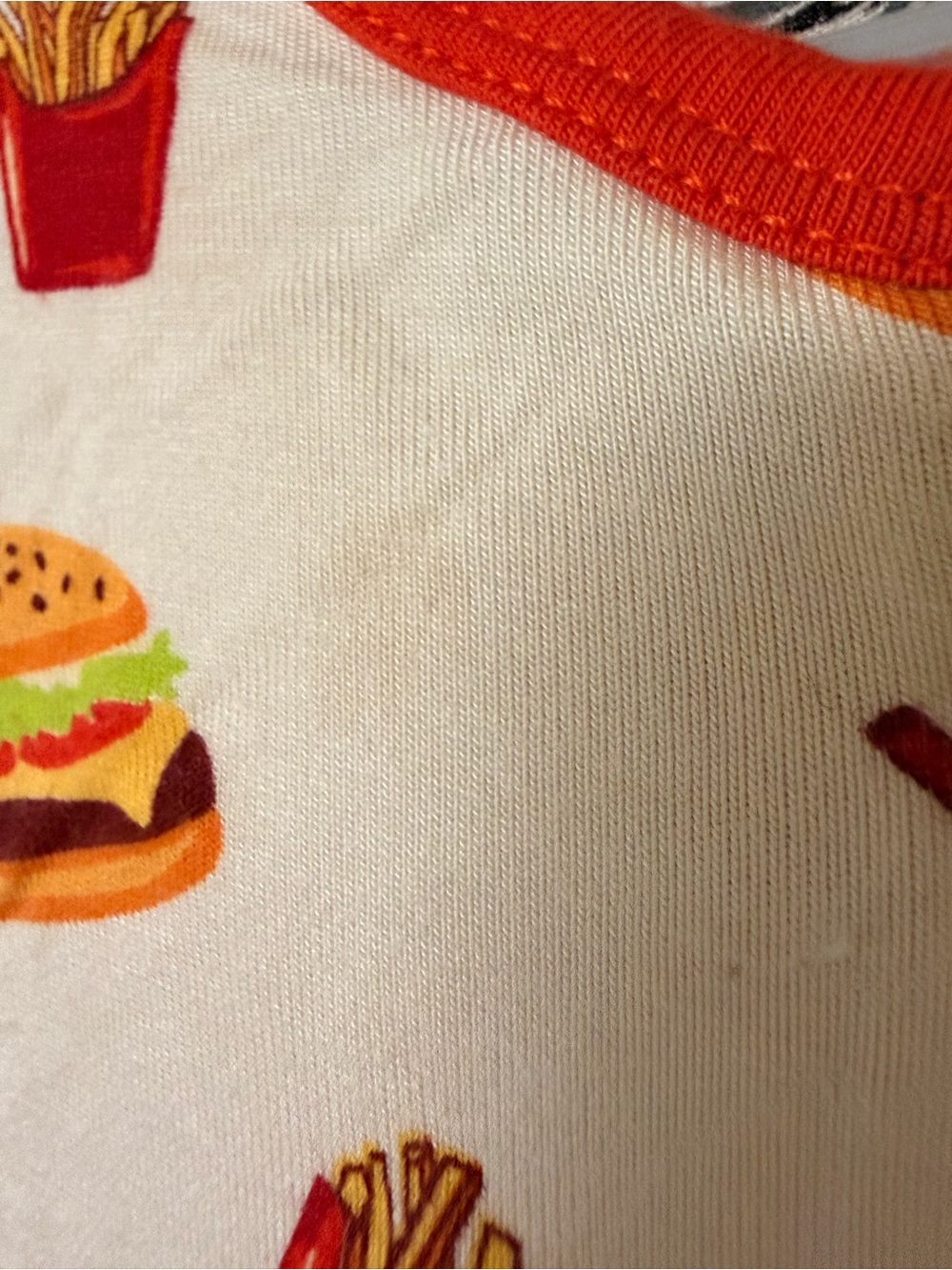 Bamboo Button-Front Romper - Cream with Burger, Fries, Shake Print - Picture 4 of 5